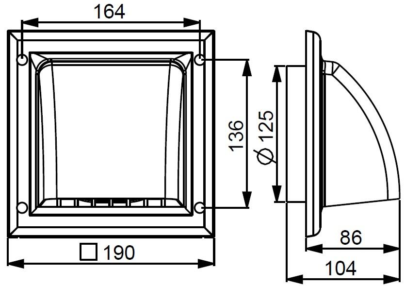 Osłona kanału okrągłego fi 125 KO125-30 - 2