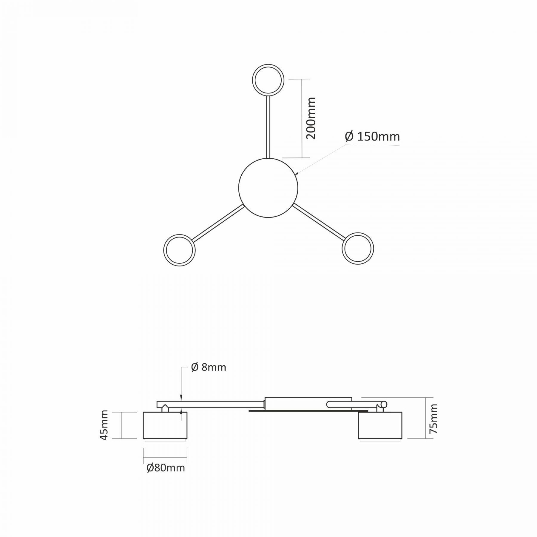 Oprawa sufitowa SPF20B-B 3x30W IP20, czarna - 4