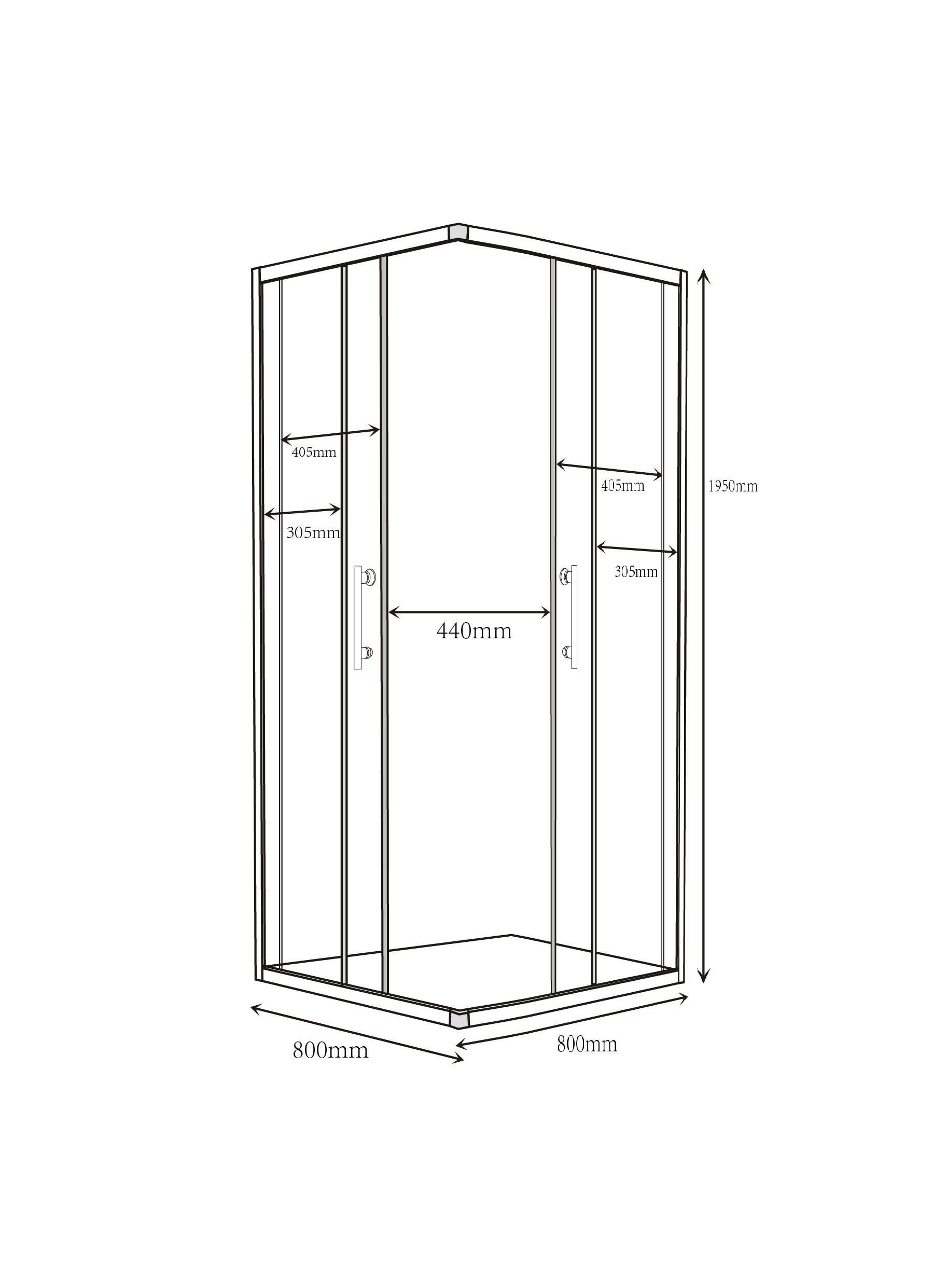 Kabina prysznicowa Aveeo Hede 80 x 80 cm czarna - 2