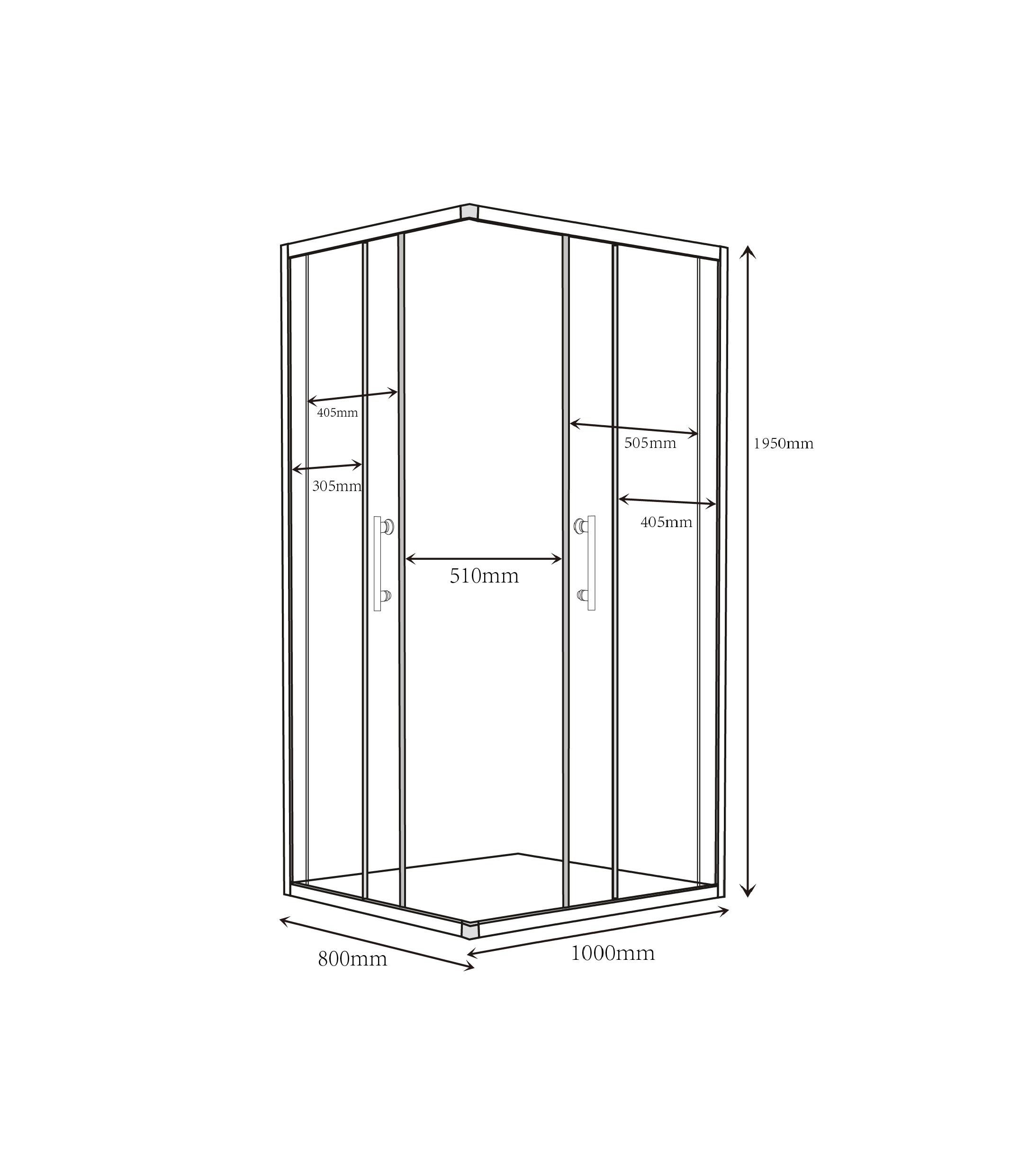 Kabina prysznicowa Aveeo Hede 100 x 80 cm chrom - 2