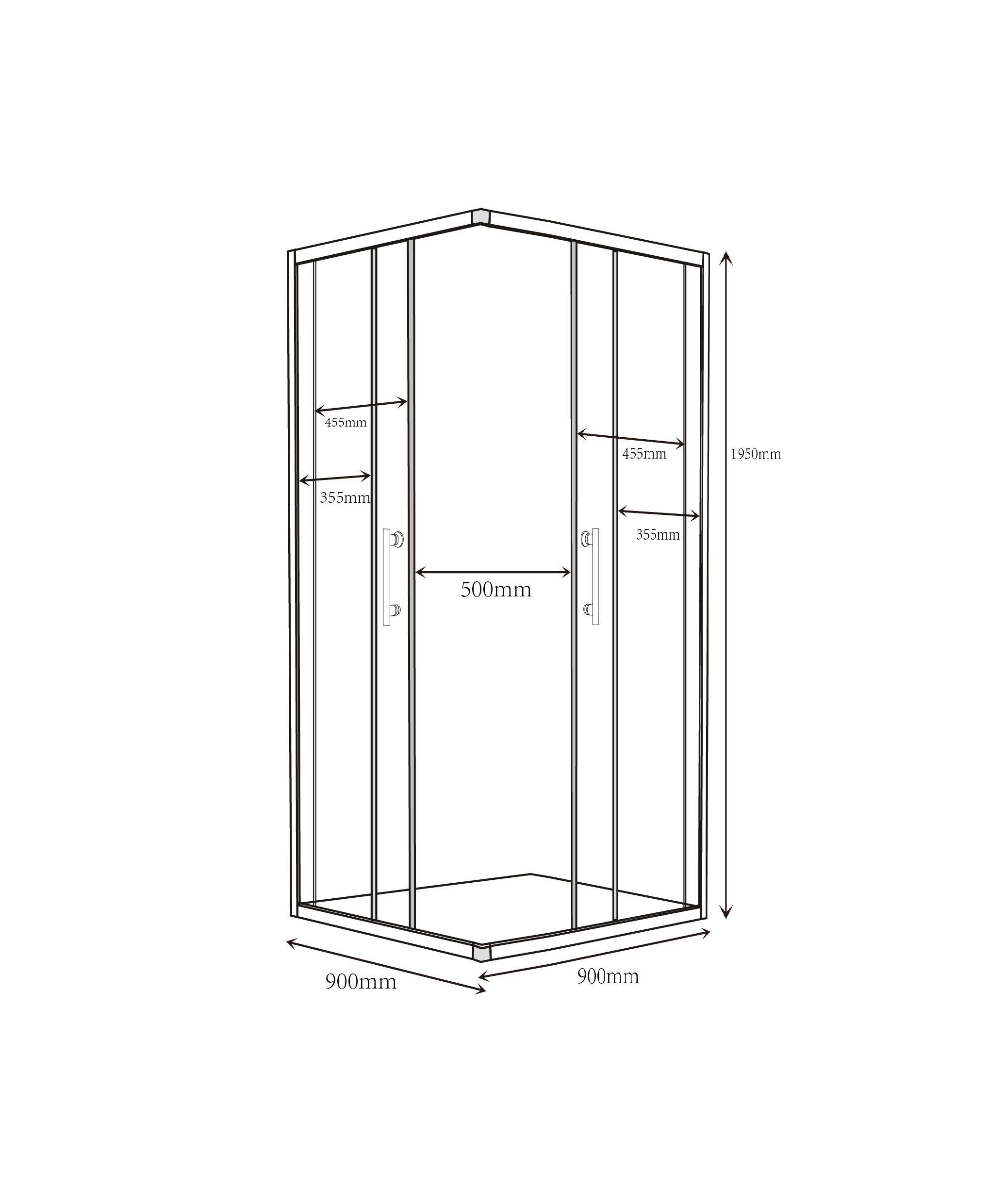 Kabina prysznicowa Aveeo Hede 90 x 90 cm czarna - 2