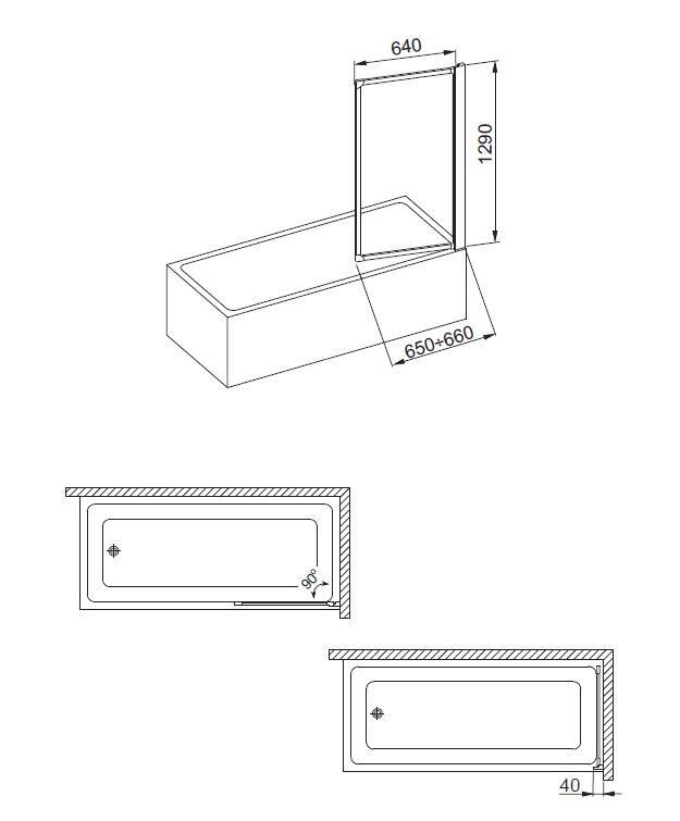 Parawan nawannowy 120 x 66 cm biały - 2