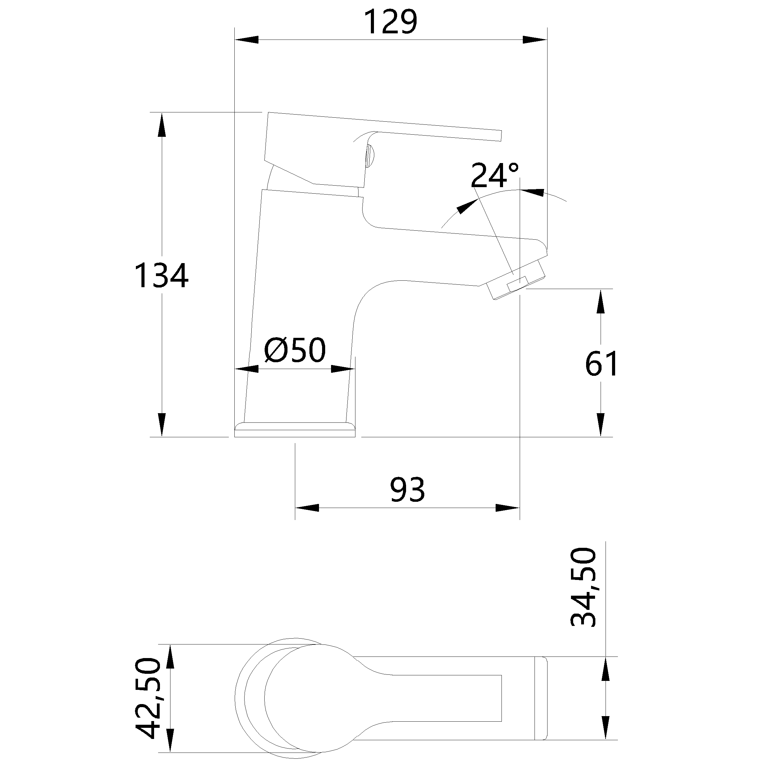Bateria umywalkowa Invena Bralos czarna - 2