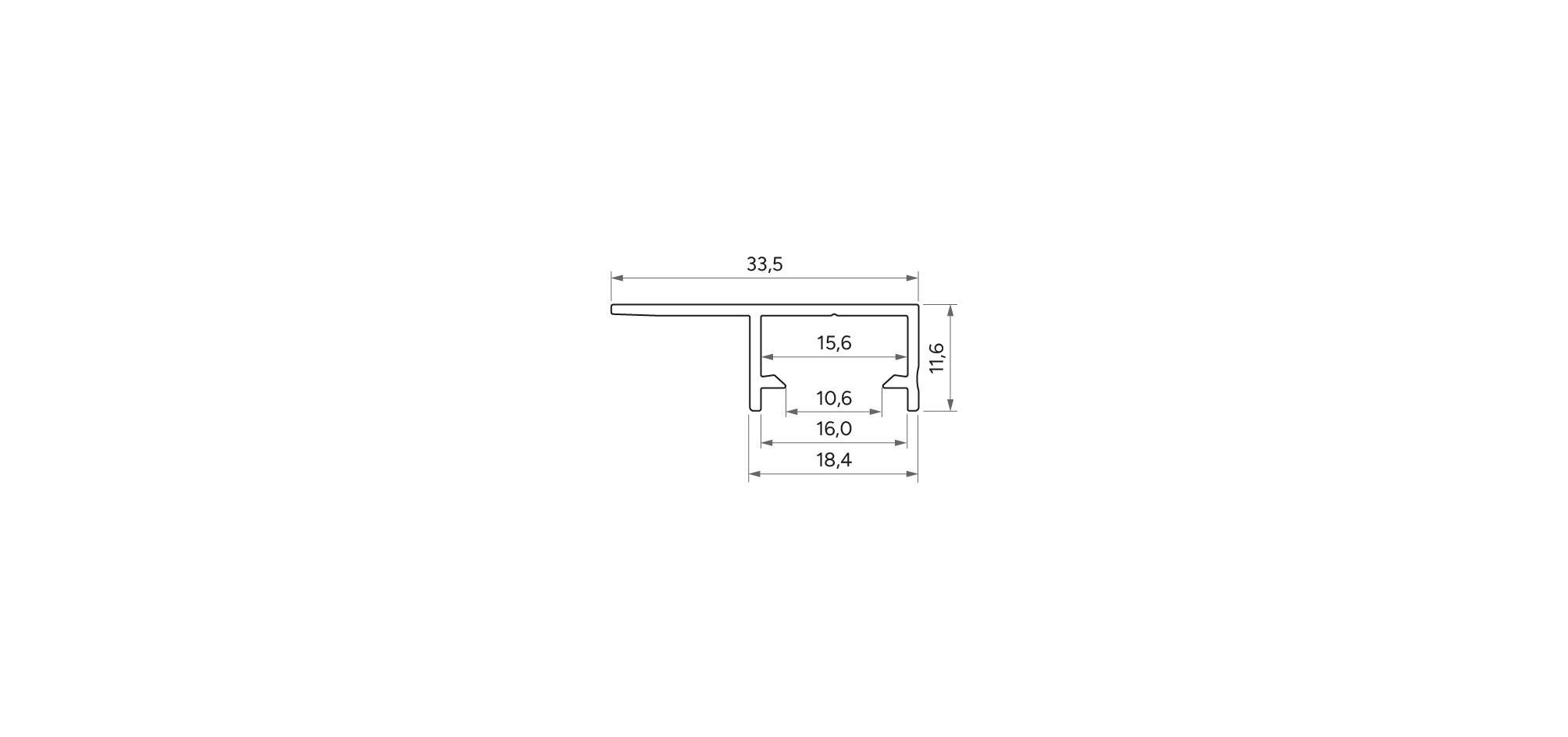 Zestaw profili Fino aluminiowy natynkowy do taśm LED 8-10mm anodowy srebrny 2m 16x20mm - 3