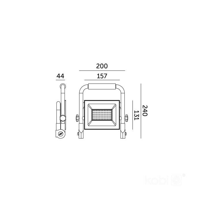 Naświetlacz LED 50 W 4250 lm 4000K IP54 przenośny - 3
