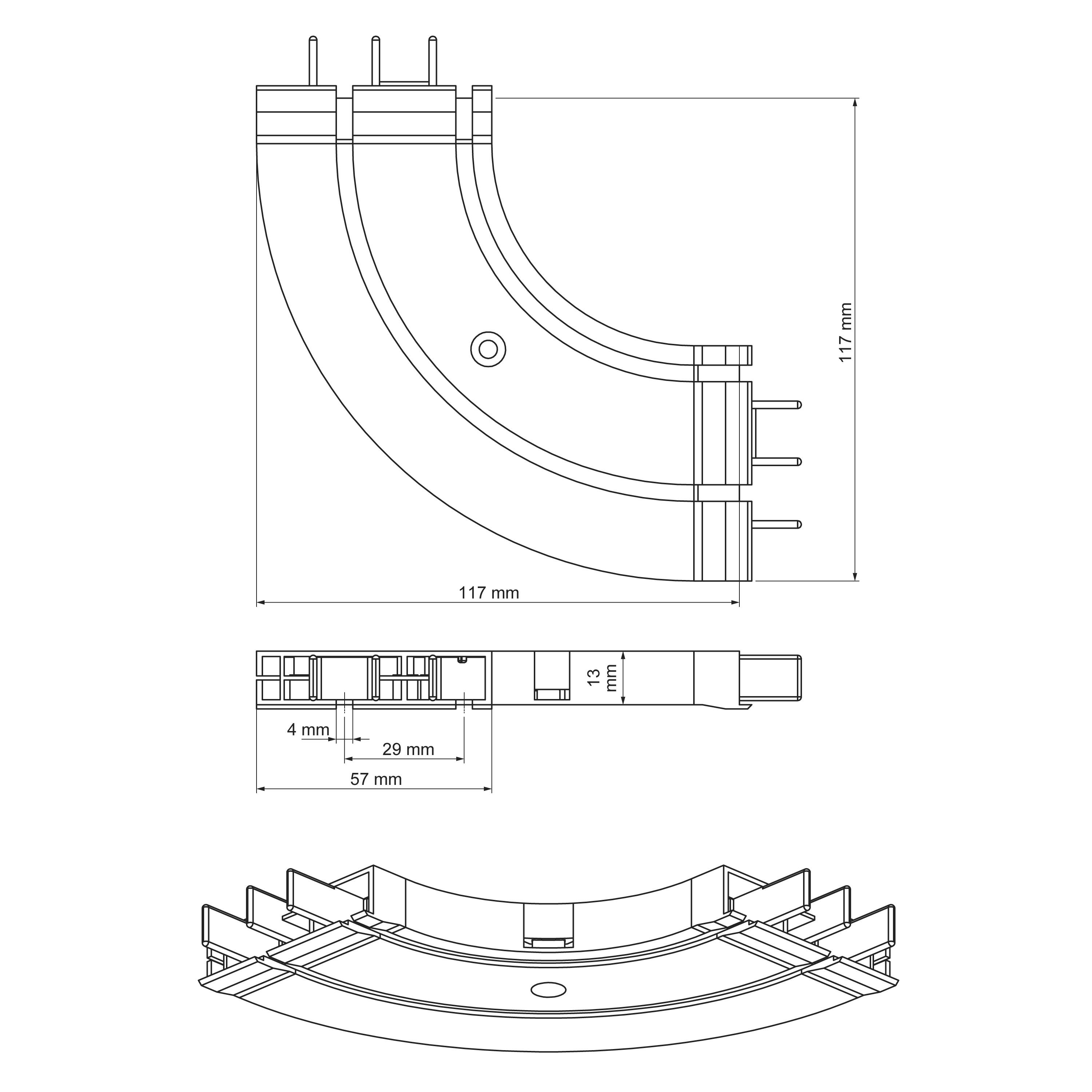 Łuk zewnętrzny biały 200x200 mm SMART 2 - 2