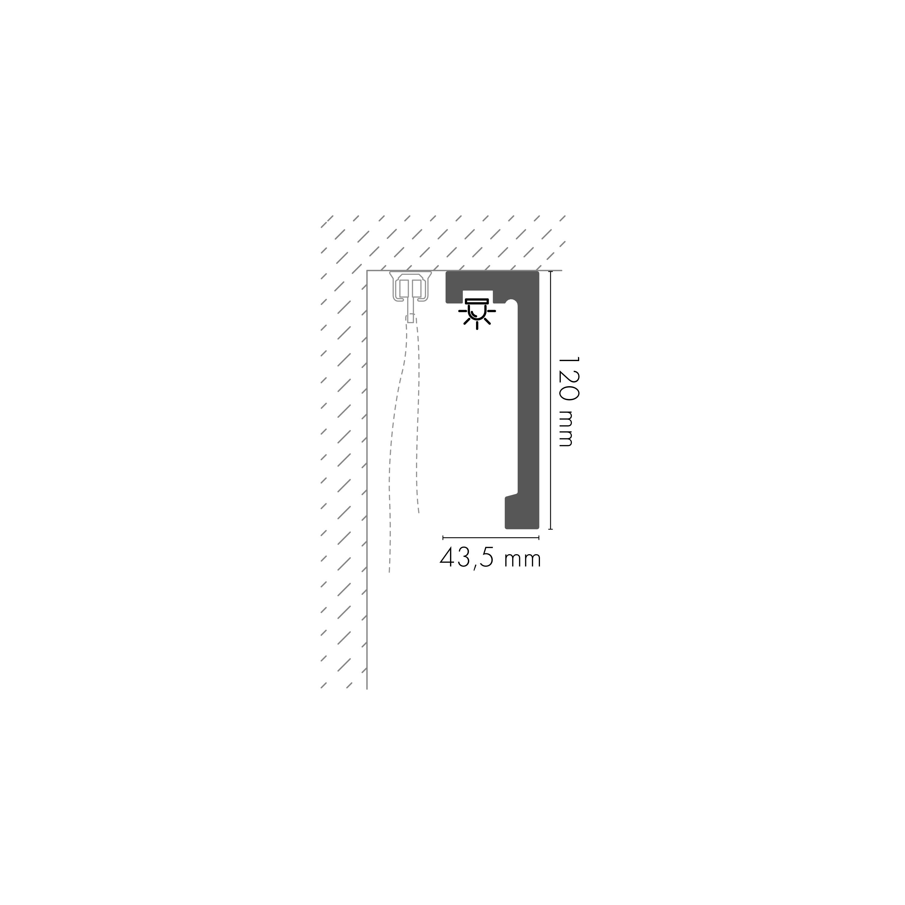 Listwa karniszowa biała 120x43,5 mm 2,44 m - 2