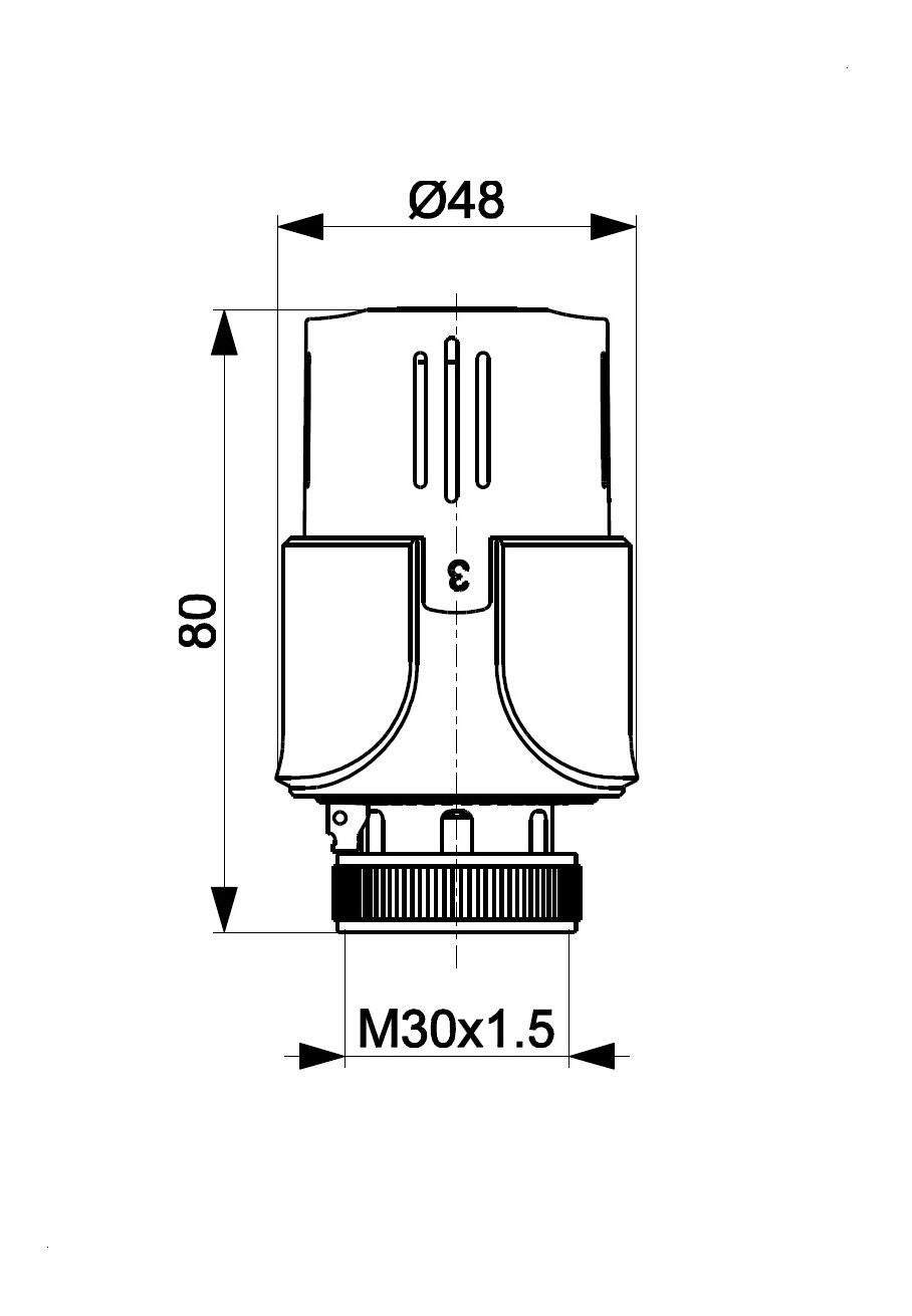 Głowica termostatyczna M30X1.5 biała - 2