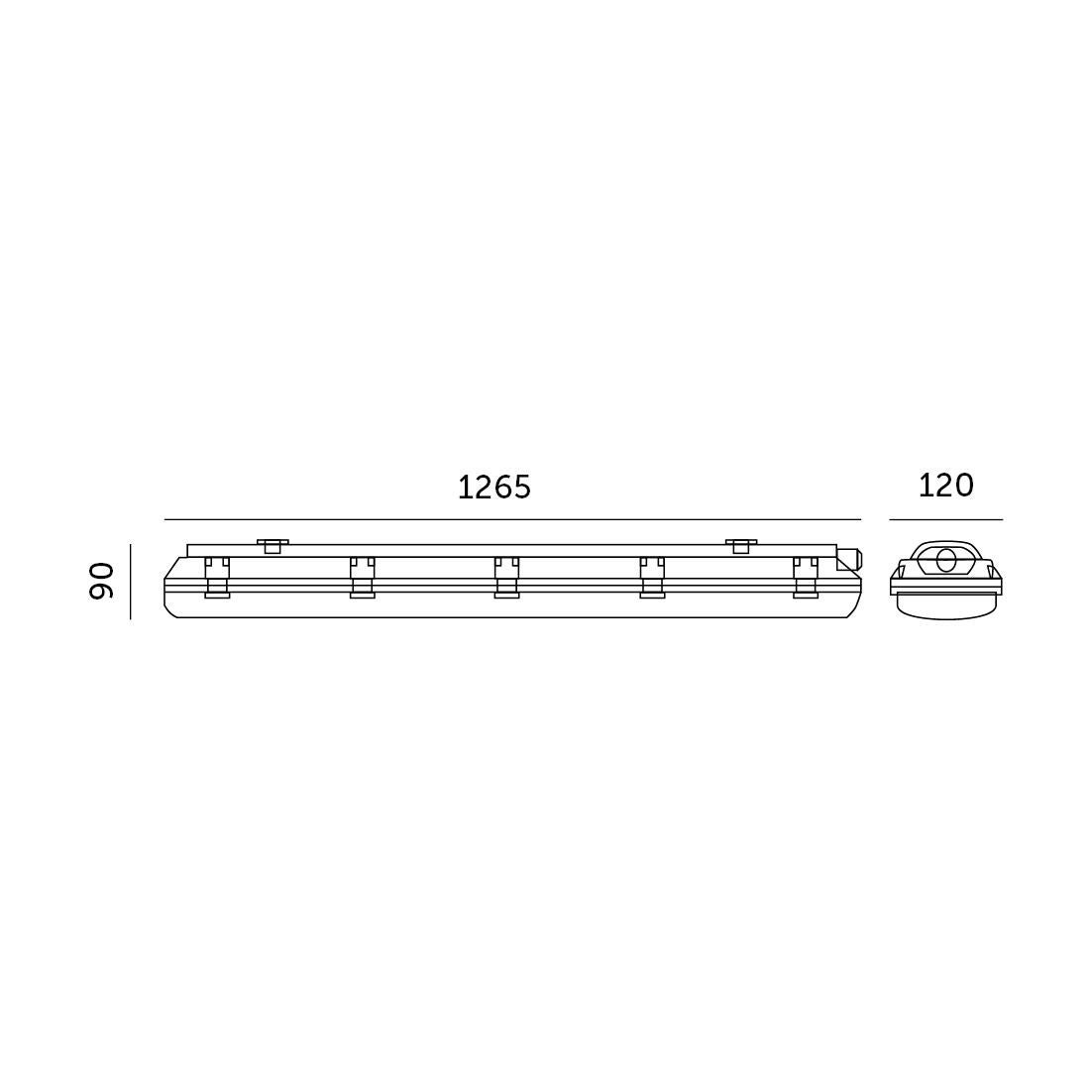 Oprawa do tub LED Hermic 2xT8 120cm IP65 - 4