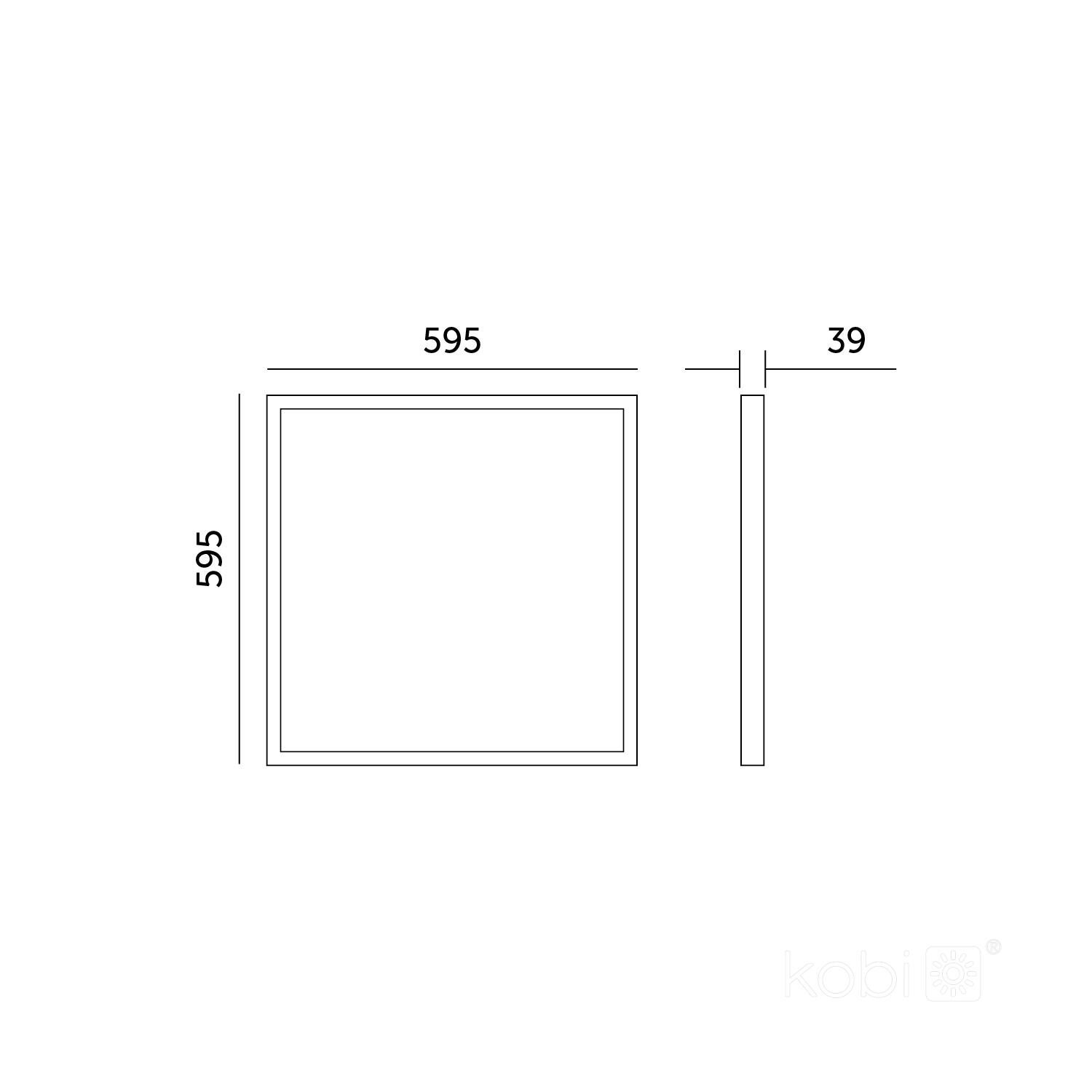 Panel LED natynkowy 60x60 cm 36 W 3960 lm 4000K IP20, czarny - 6