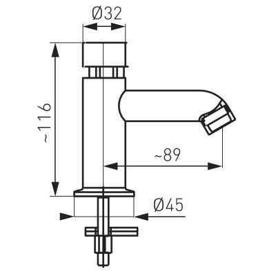 Bateria umywalkowa czasowa Ferro Presstige chrom - 2