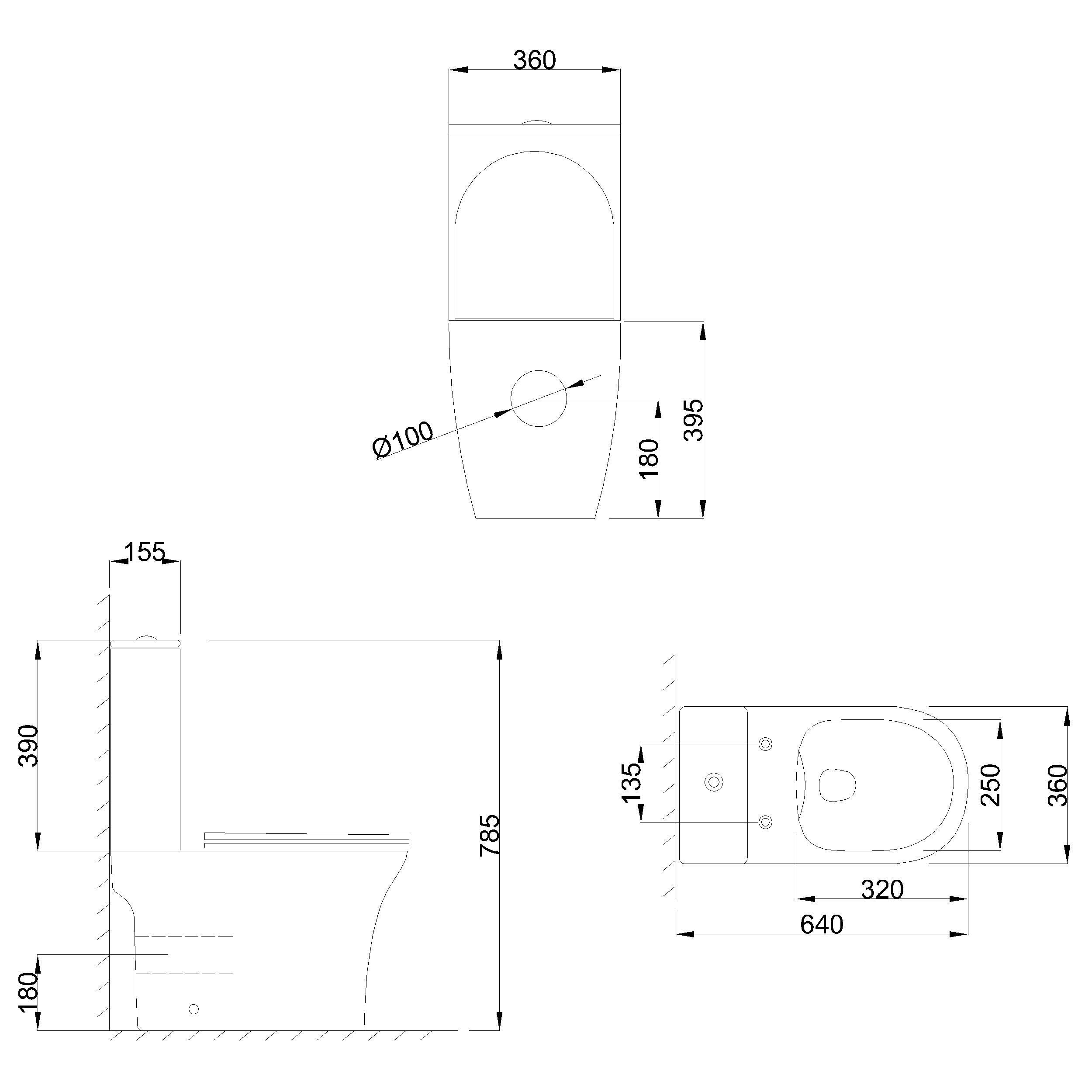 WC kompakt Dokos biały z deską wolnoopadającą  - 3