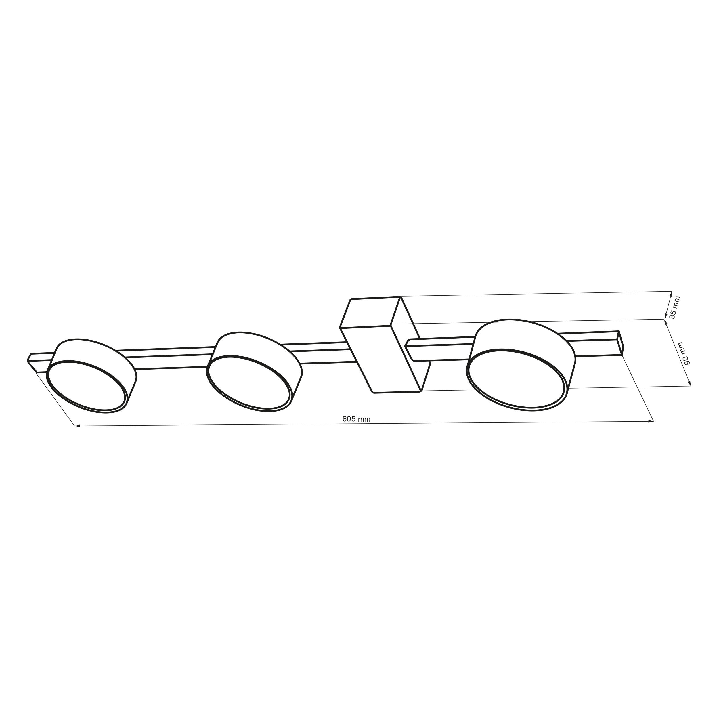 Listwa ścienno-sufitowa Joy 3xGX53 czarna - 4