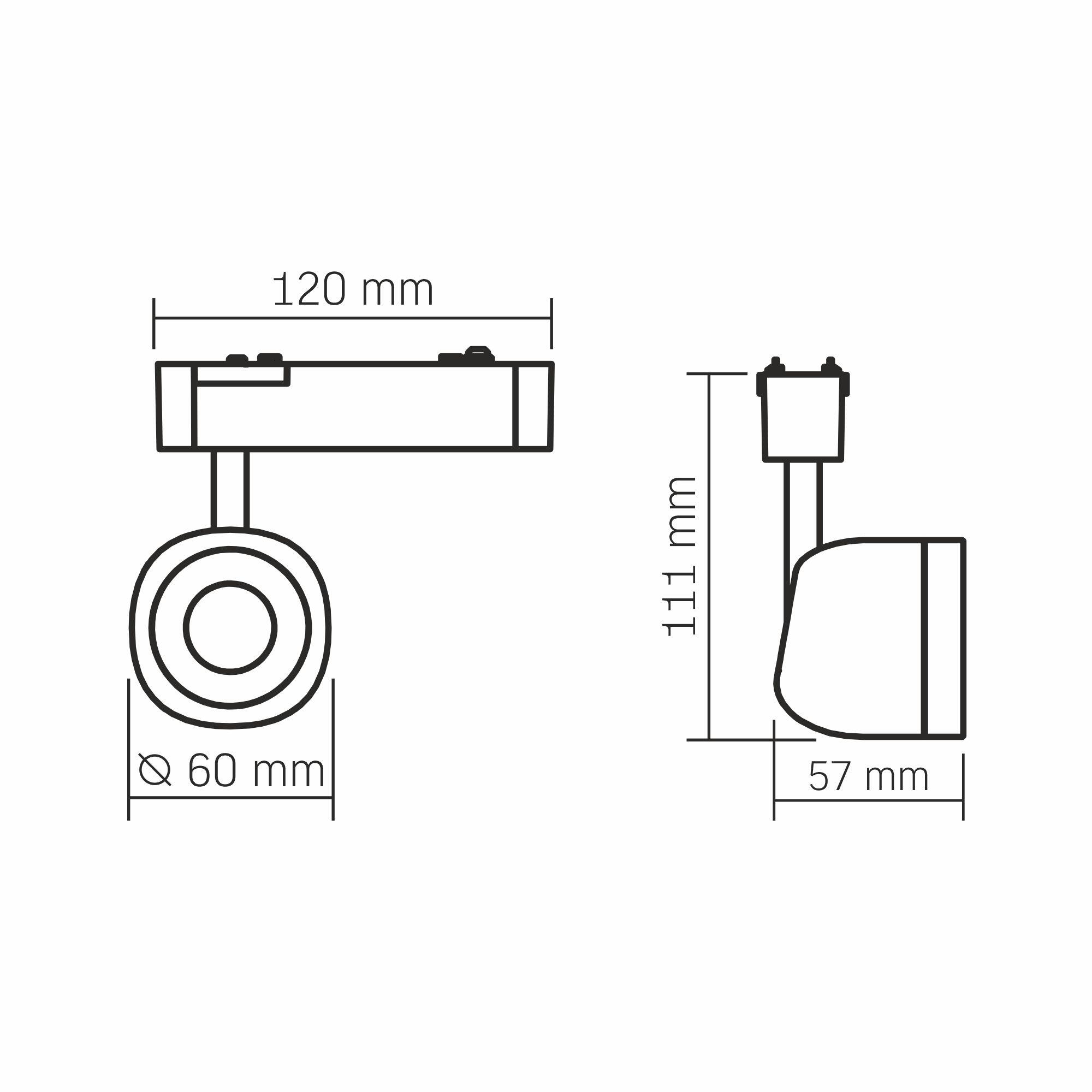 1-fazowa oprawa LED na szynoprzewód magnetyczny LA76B 8,5W 720lm czarna - 2