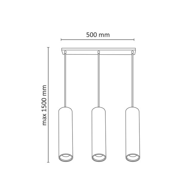 Lampa wisząca Lati 3xGU10 czarna/złota