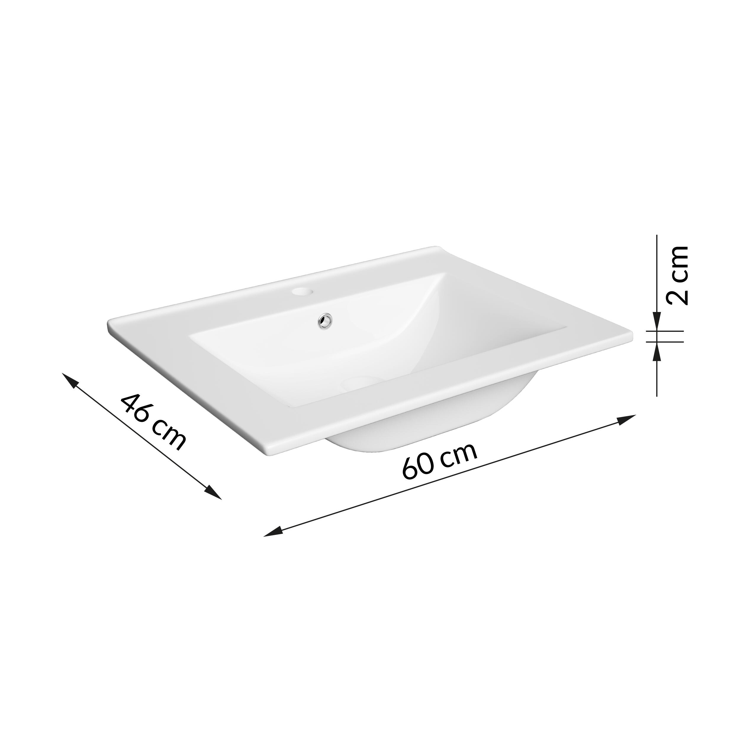 Umywalka meblowa Onas Plan 60 cm biała - 3