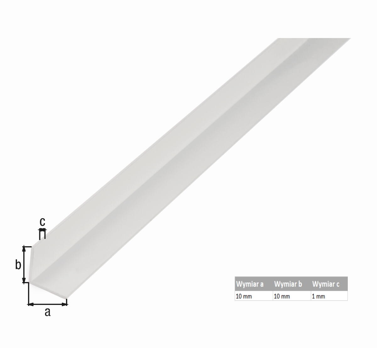 Kątownik PCV biały 1000x10x10x1 mm - 2