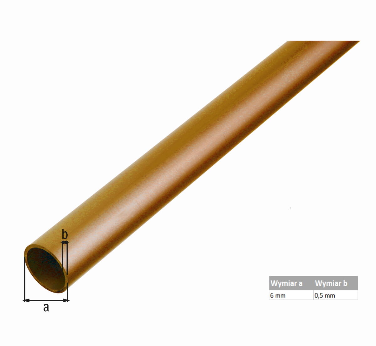 Rurka okrągła mosiężna 1000x6x0.5 mm - 2