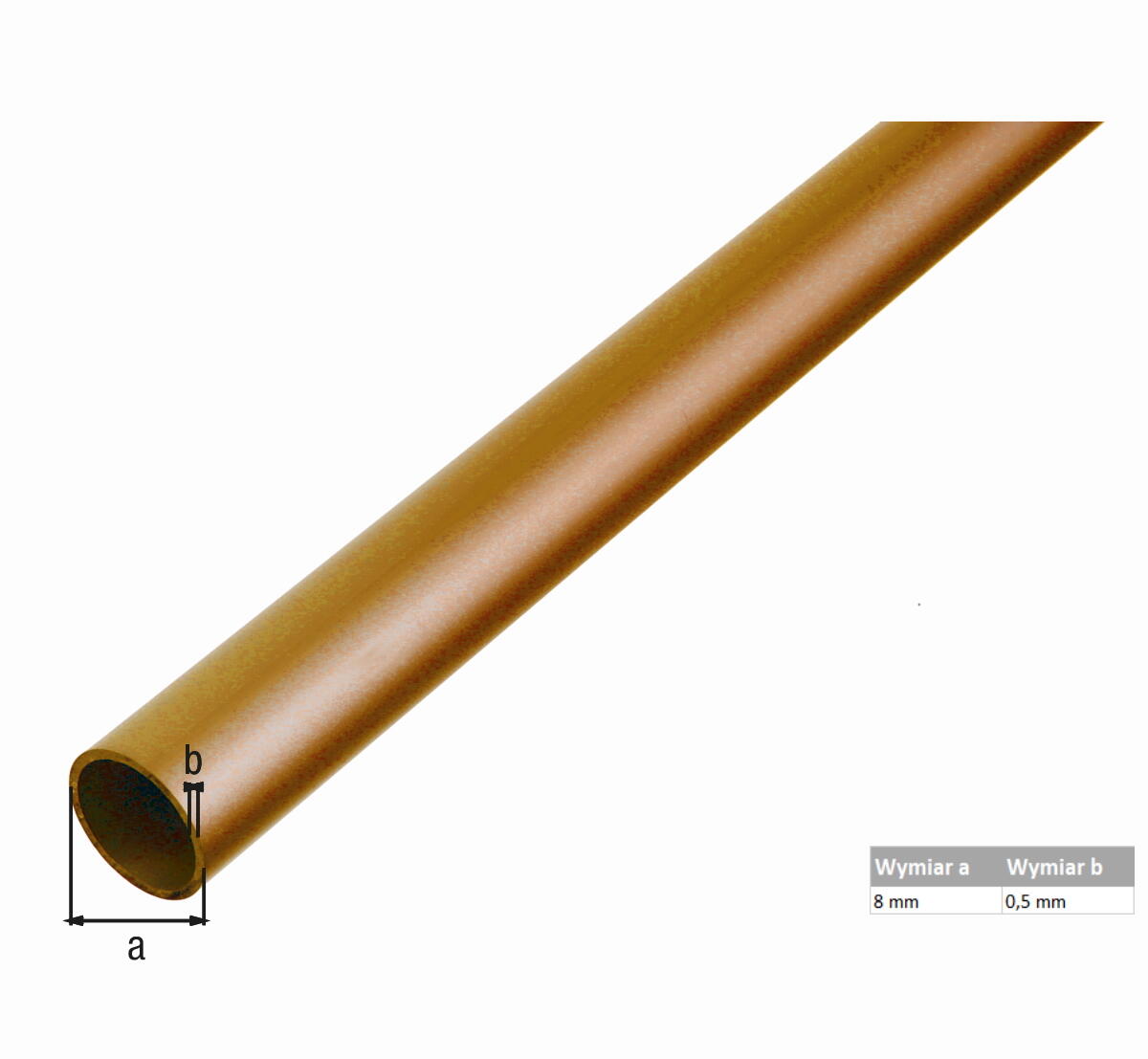Rurka okrągła mosiężna 1000x8x0.5 mm - 2