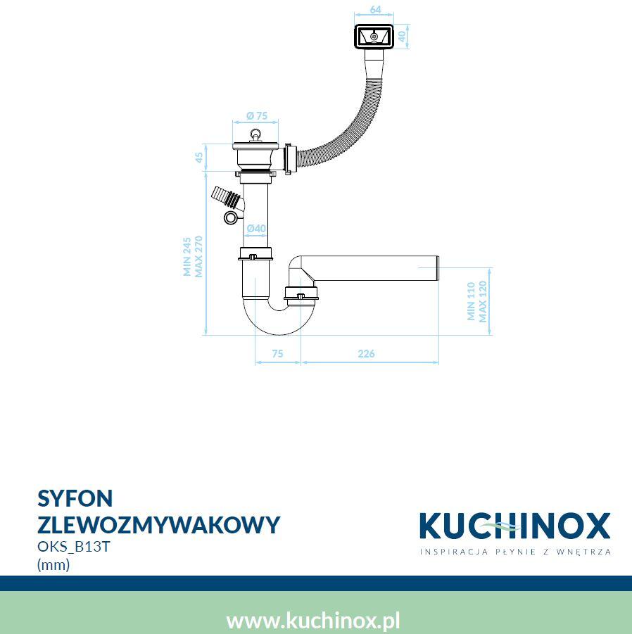 Syfon zlewozmywakowy 1-komorowy 50 mm - 2