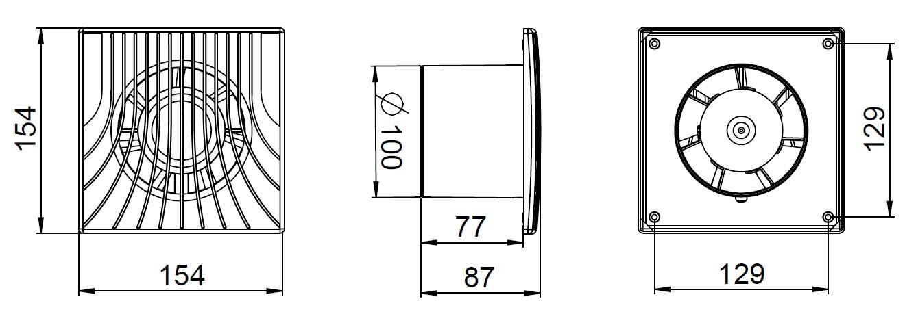 Wentylator łazienkowy WA100W z wyłącznikiem pociąganym - 2