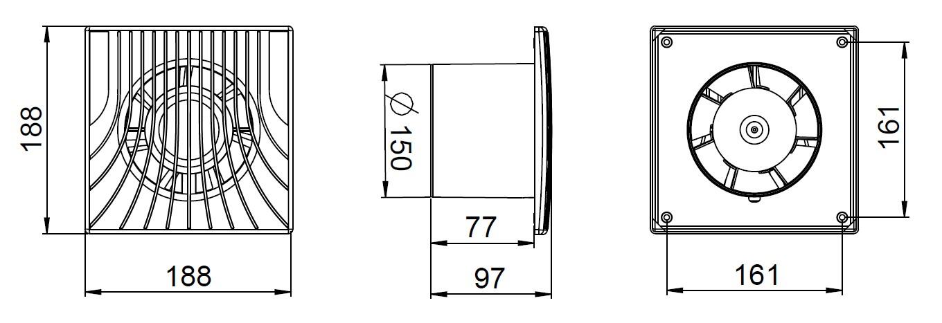 Wentylator łazienkowy WA150 kostka - 2