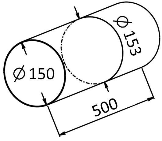 Kanał wentylacyjny okrągły fi 150 0,5mb KO150-05 - 2