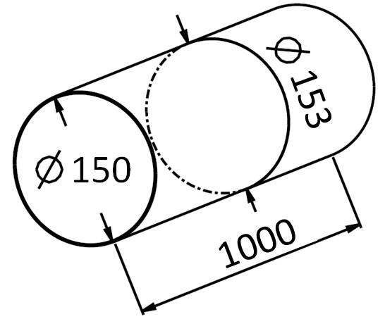 Kanał wentylacyjny okrągły fi 150 1,0mb KO150-10 - 2
