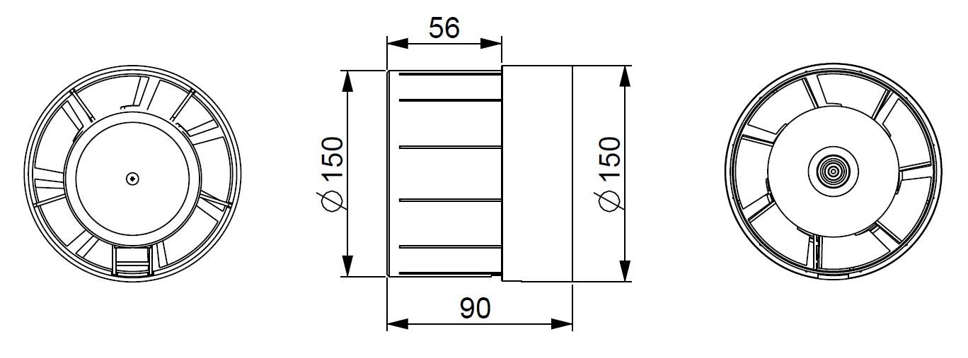 Wentylator kanałowy WKA150 z kostką - 2