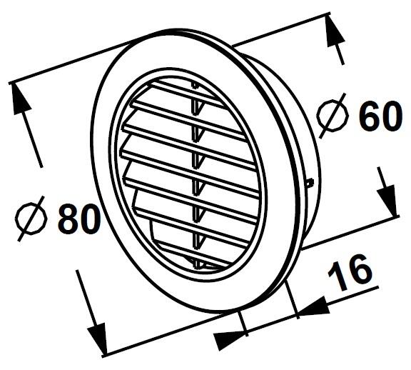 Kratka wentylacyjna Mini fi 60 T74 biała - 2