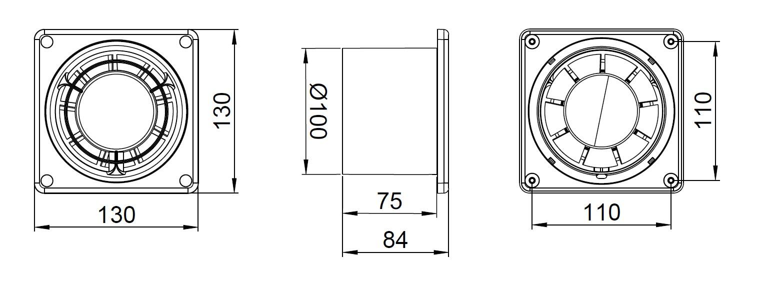 Wentylator łazienkowy RING WWR100 kostka - 2