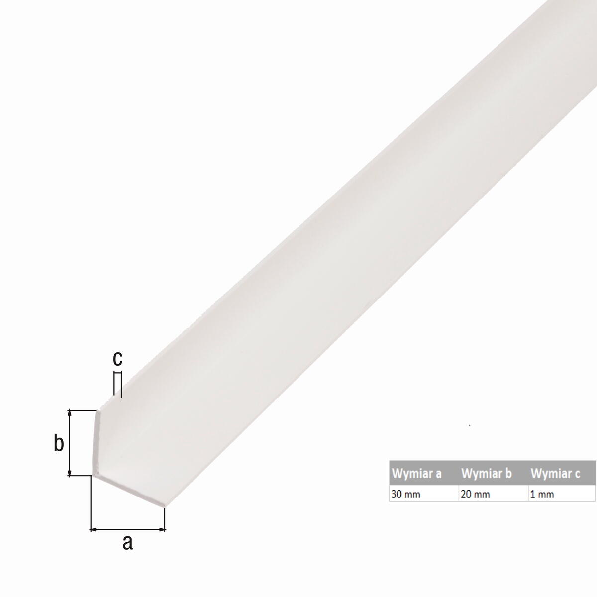 Kątownik PVC 2600x30x20x1 mm - 2
