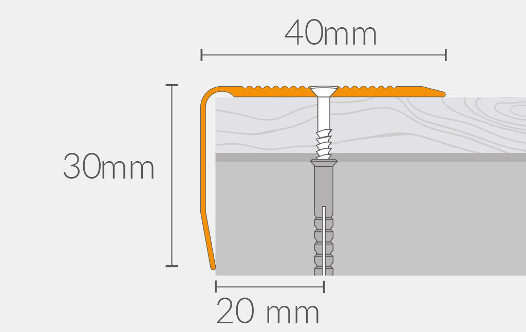 Profil schodowy PS8 A1 1200x46mm srebrny - 2
