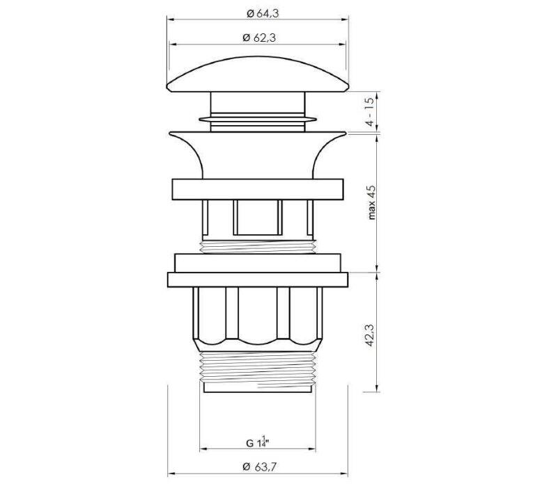 Korek klik-klak ABS umywalkowy Invena - 2