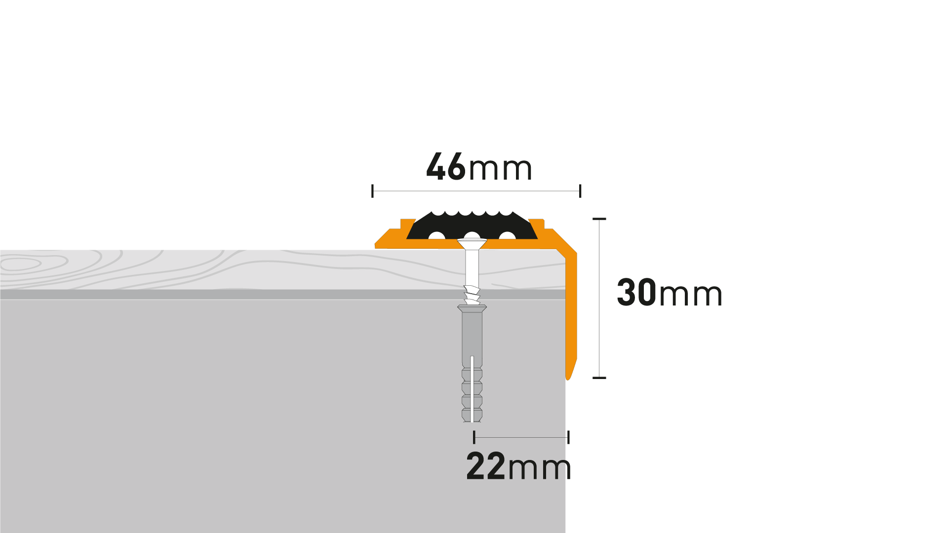 Profil schodowy PS6 1200x46mm srebrny - 2