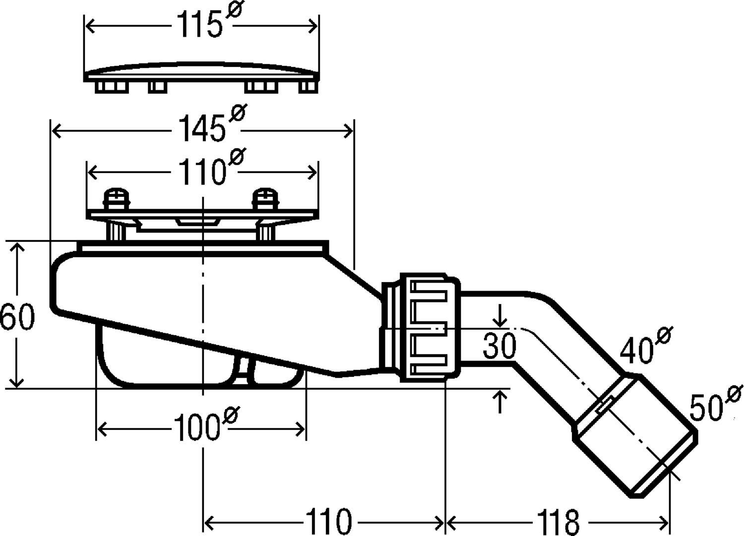 Syfon brodzikowy Tempoplex 90 mm niski - 3