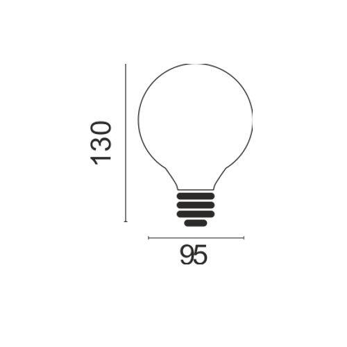 Żarówka LED E27 filament G95 4W 470lm 2200K bursztyn - 2