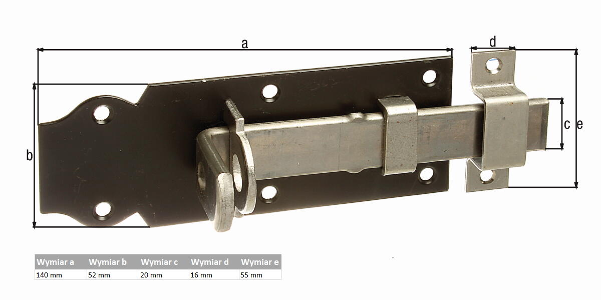 Zasuwa zamkowa 140x52 mm - 2