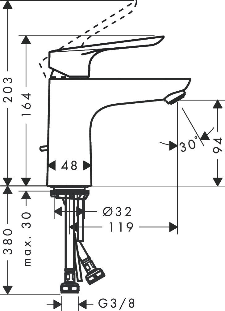Bateria umywalkowa Hansgrohe Logis E chrom - 4