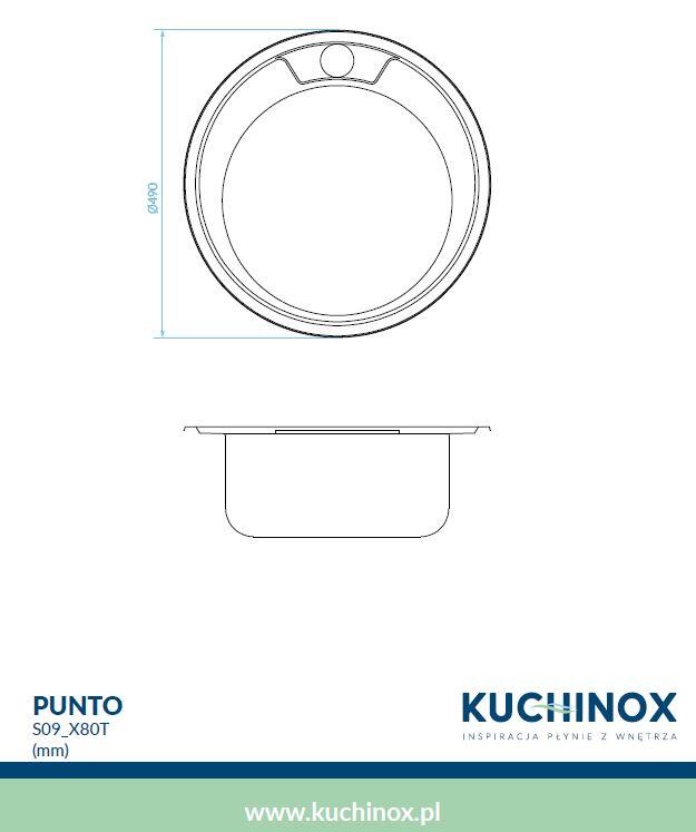 Zlewozmywak stalowy Kuchinox  Punto 49 x 19 cm  - 2