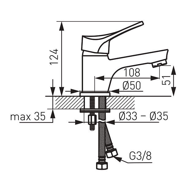 Bateria umywalkowa Ferro Petite chrom - 2