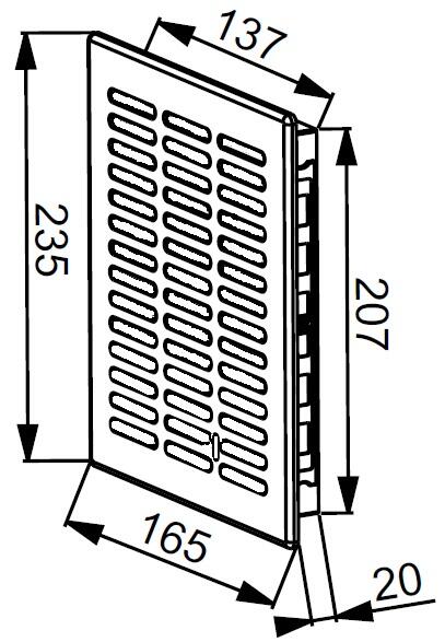 Kratka wentylacyjna EKO 14x21 T06 żaluzja biała - 2