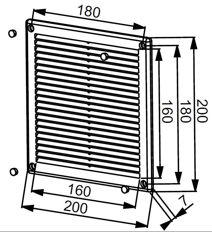 Kratka wentylacyjna TRU 20x20 TRU6 biała - 2