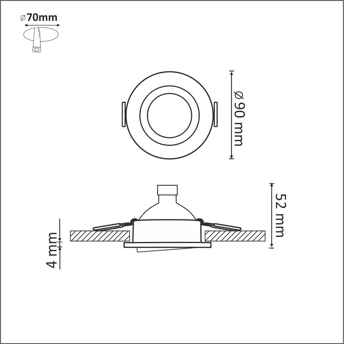 3x Oczko podtynkowe ruchome Olin LED GU10 250 lm białe - 4