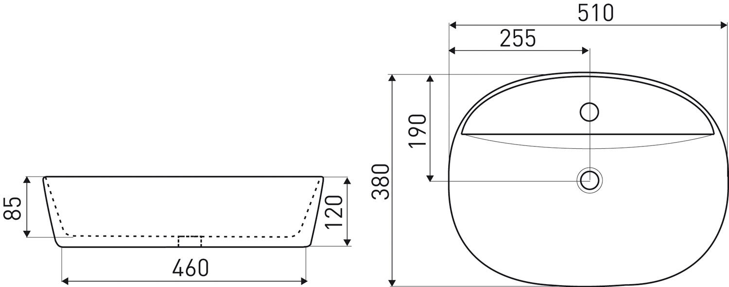 Umywalka nablatowa Kerra KR-860 - 3