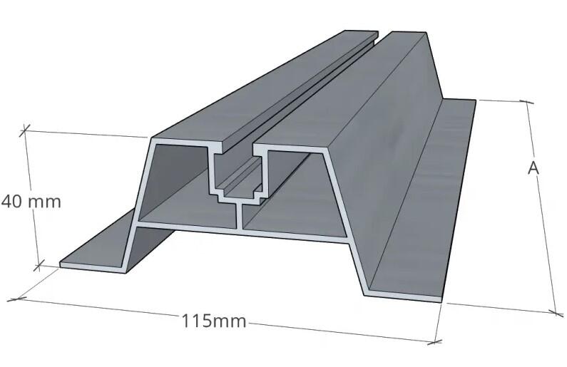 Mostek trapezowy 300mm wys 40mm z taśmą EPDM - 2