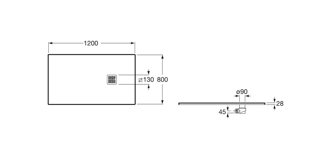 Brodzik kompozytowy Roca Terran 120X80 AP014B0320012 - 2