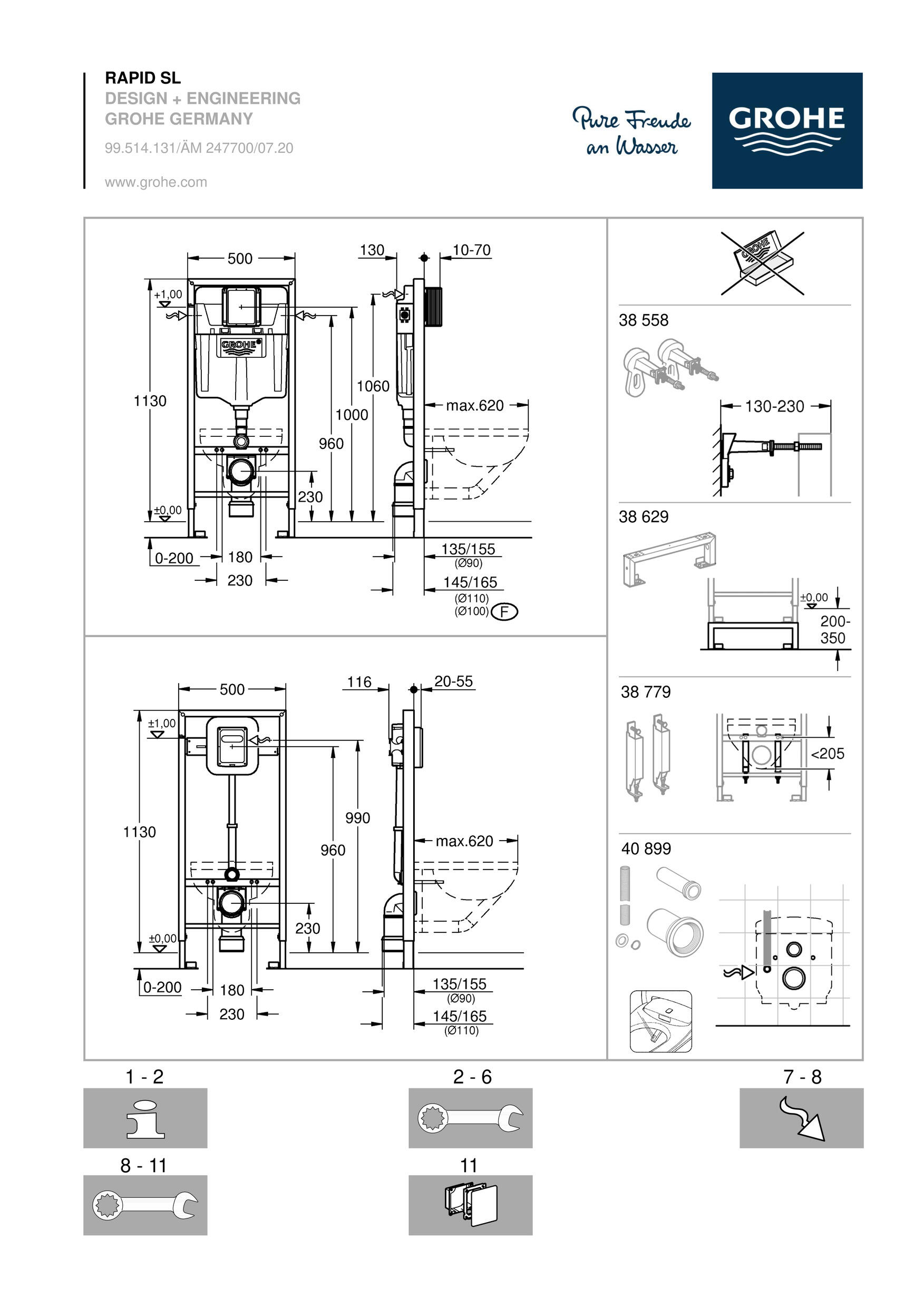 Stelaż WC podtynkowy Grohe Solido Start chrom - 4