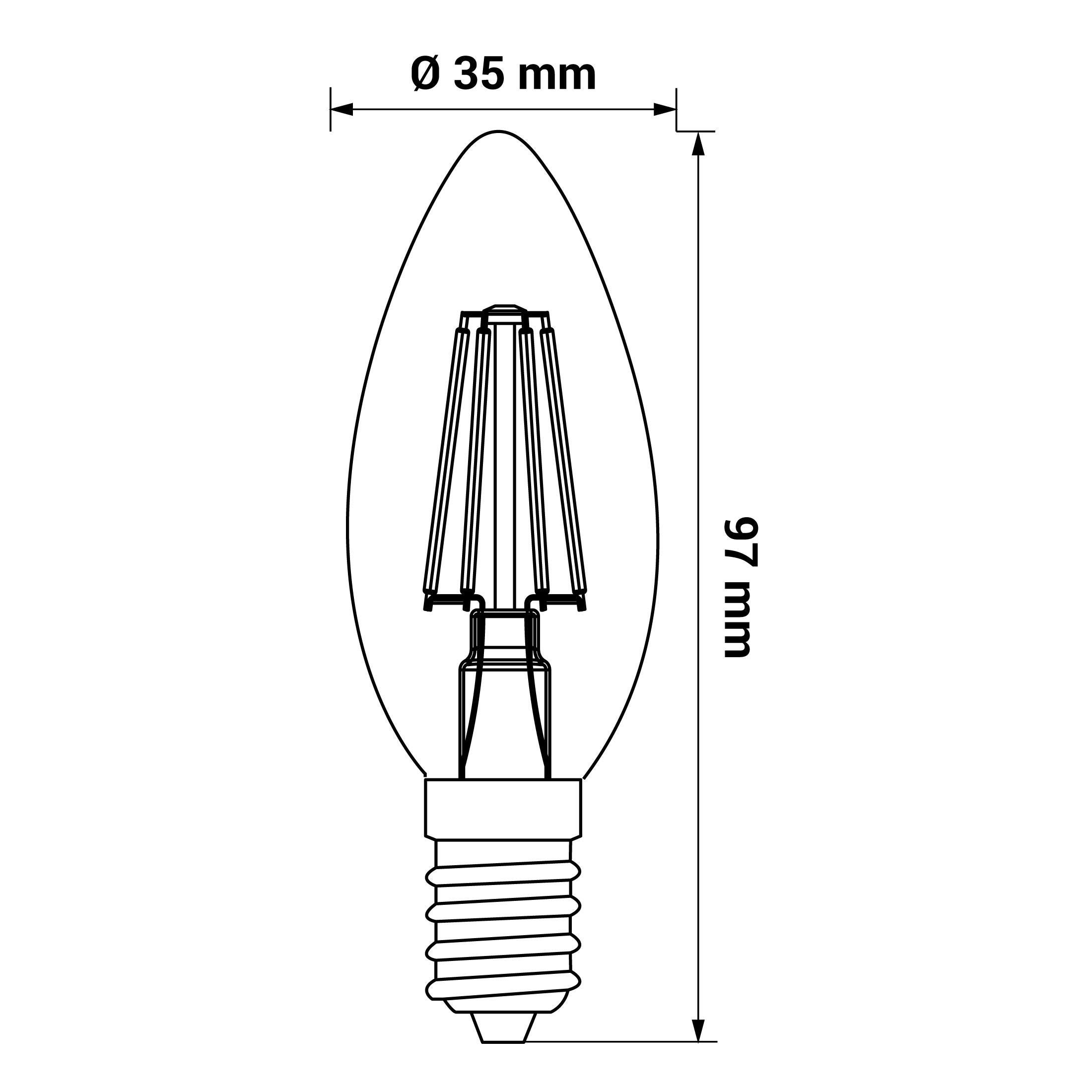 Żarówka LED E14 świeca filament C35 6W 806lm 4000K - 4