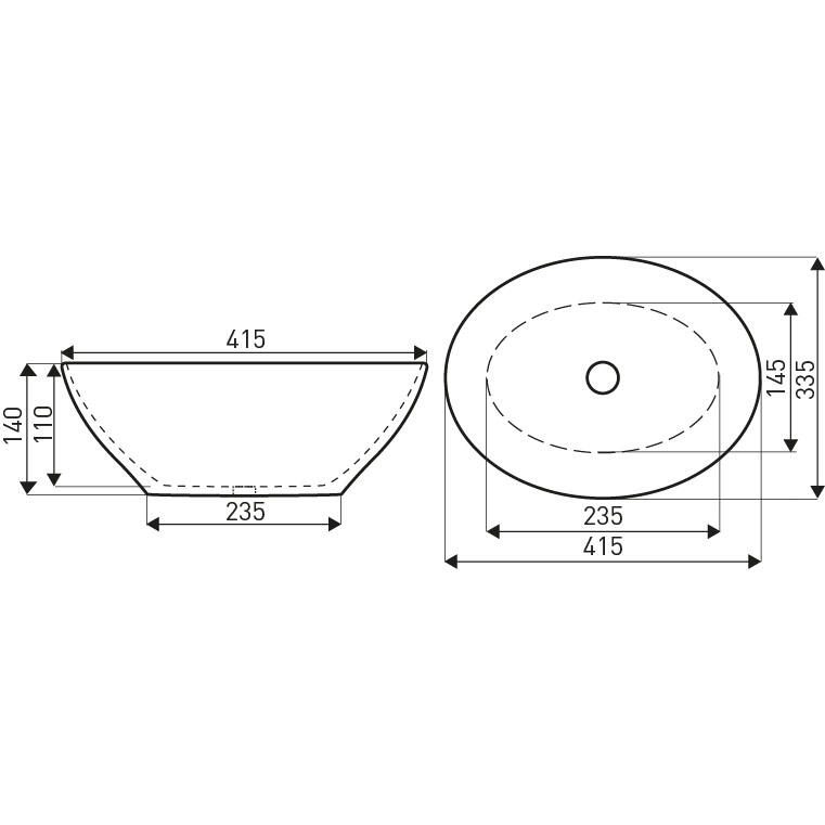 Umywalka nablatowa Kerra KR-707 WH/G - 3